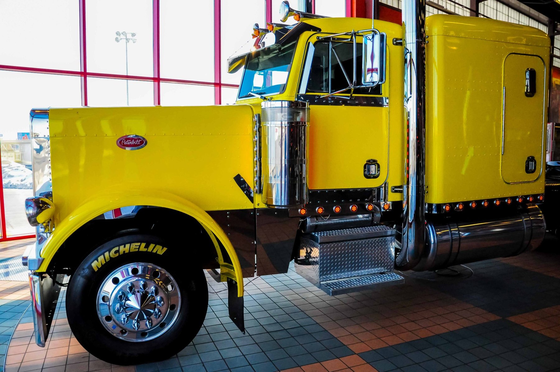 Commercial truck at a wash facility