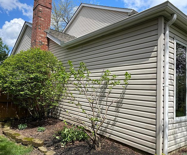 House siding after cleaning