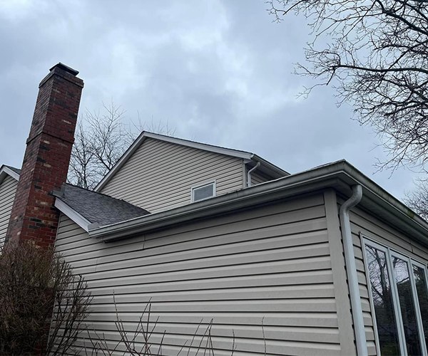 House siding before cleaning